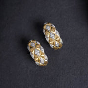 Natural White Diamond Earrings D:0.18ct D-E, 18K Gold