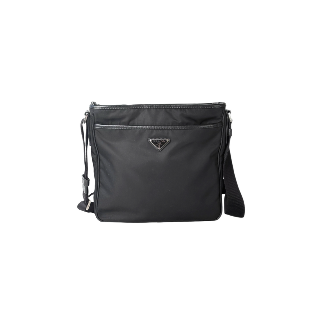 Prada Black Nylon Messenger Bag