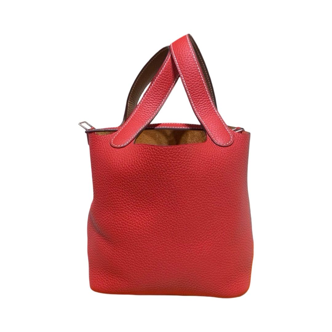 Hermes Picotin 18 Red/Gold Bag