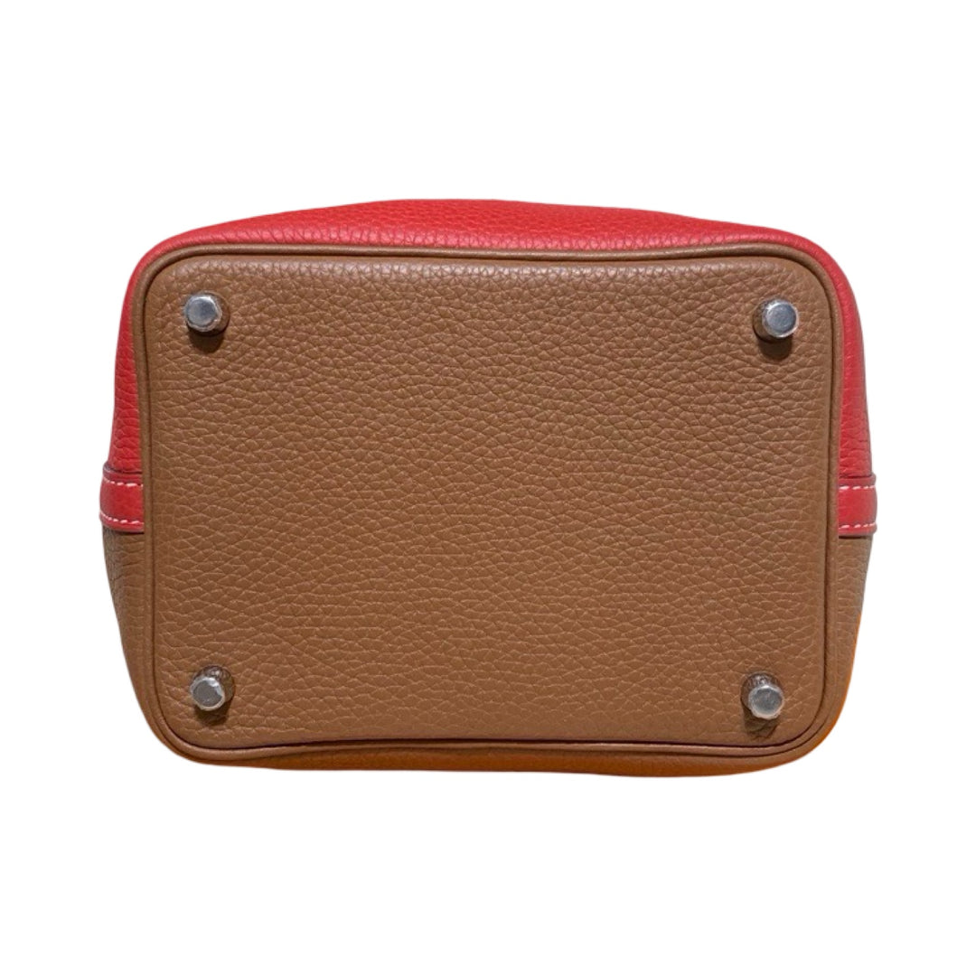 Hermes Picotin 18 Red/Gold Bag