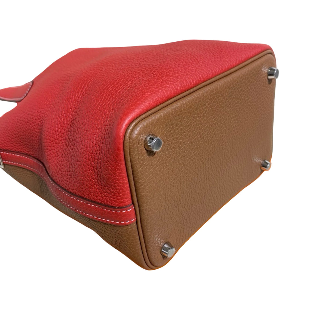 Hermes Picotin 18 Red/Gold Bag