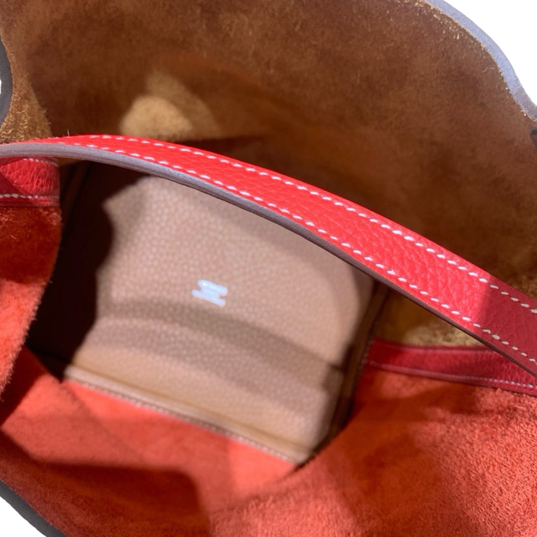Hermes Picotin 18 Red/Gold Bag