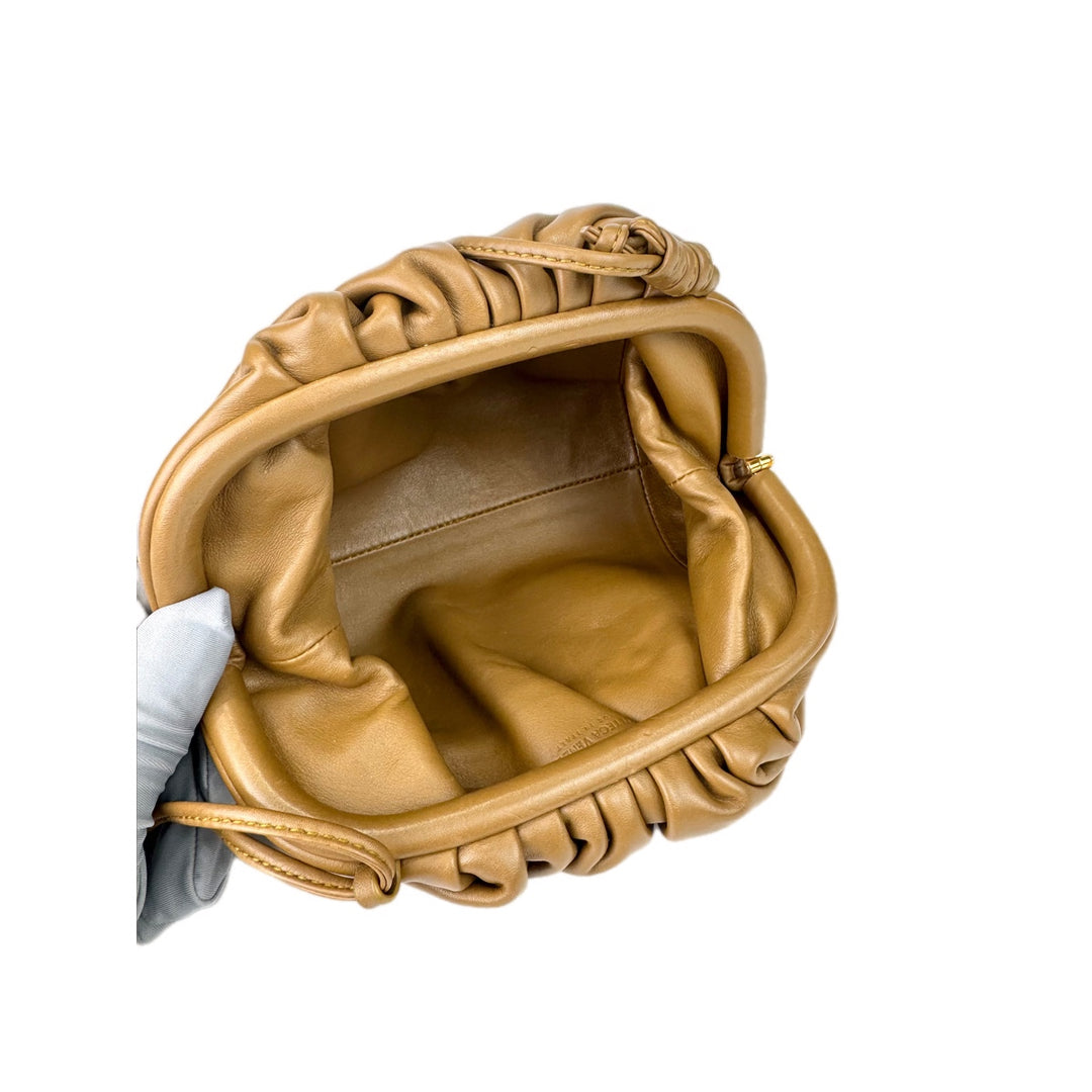 Bottega Veneta Yellow Mini Brown Pouch Bag