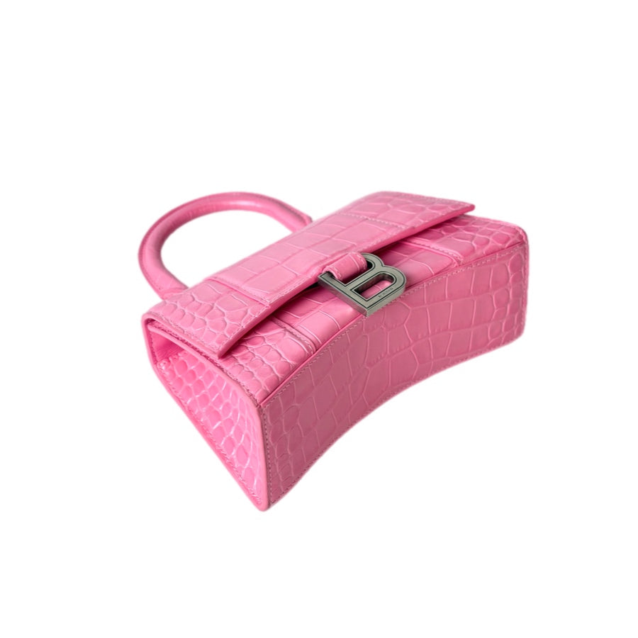 Balenciaga Hourglass Top Handle Pink Bag XS
