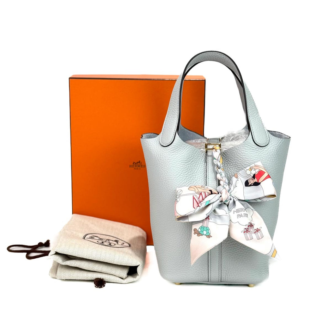 Hermes Picotin 18 Bag TC Blue Pale