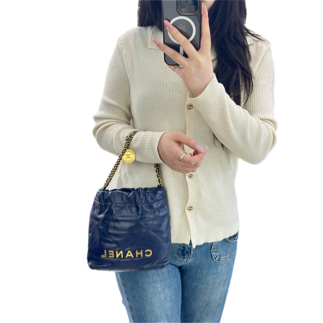 Chanel 22 Mini Bag Navy Blue