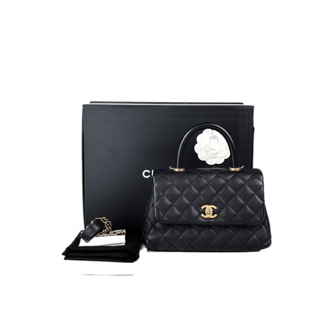 Chanel Coco Handle Small Black Caviar GHW Bag
