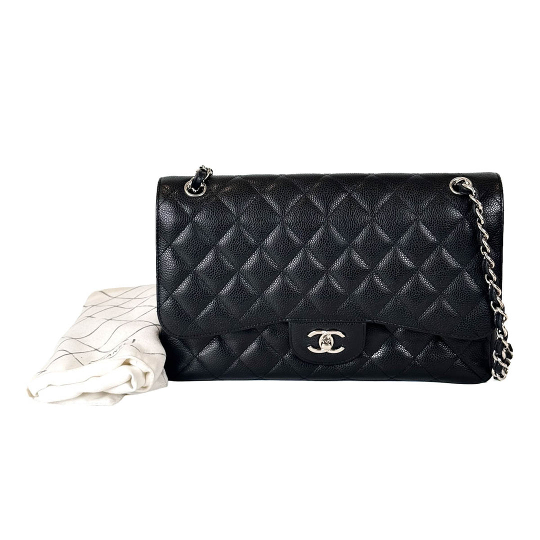 Chanel Black Classic Flap Jumbo Bag