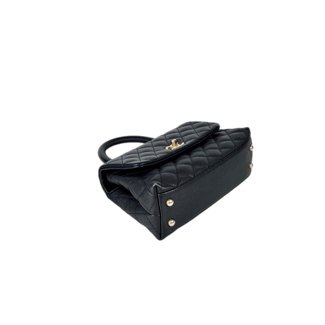 Chanel Coco Handle Small Black Caviar GHW Bag