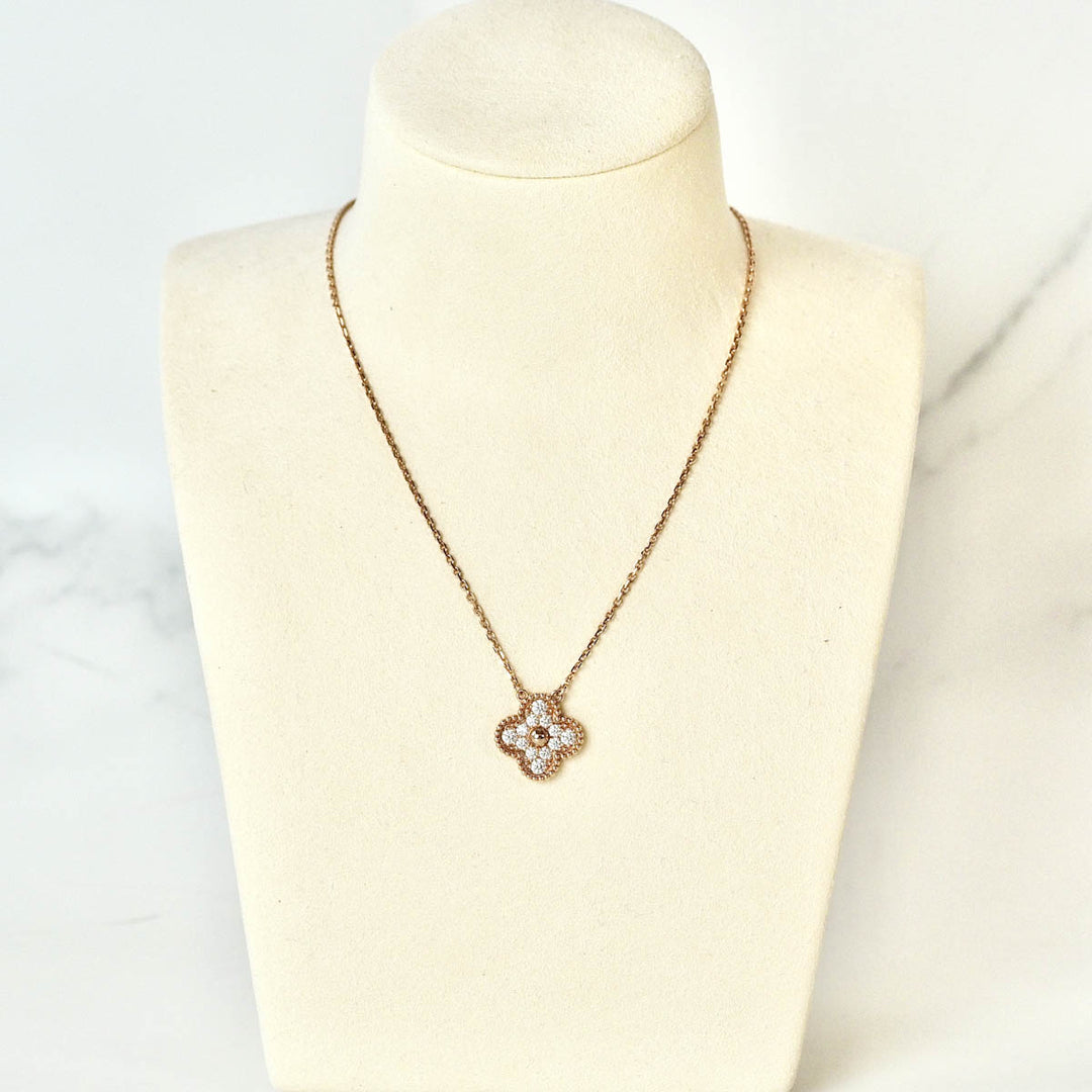 VCA Alhambra Necklaces Diamond 18K Rose Gold