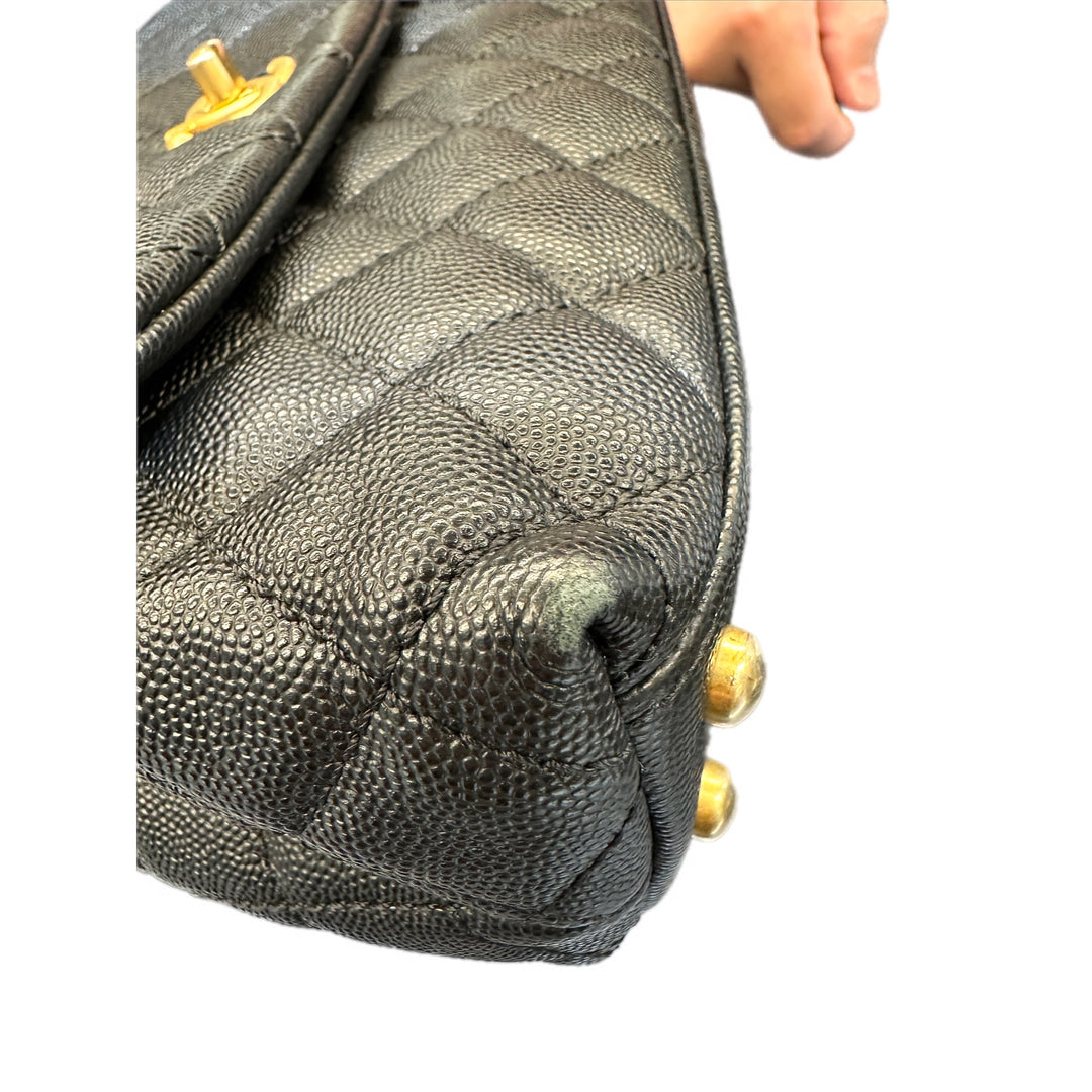 Chanel Coco Handle Small Black Caviar GHW Bag