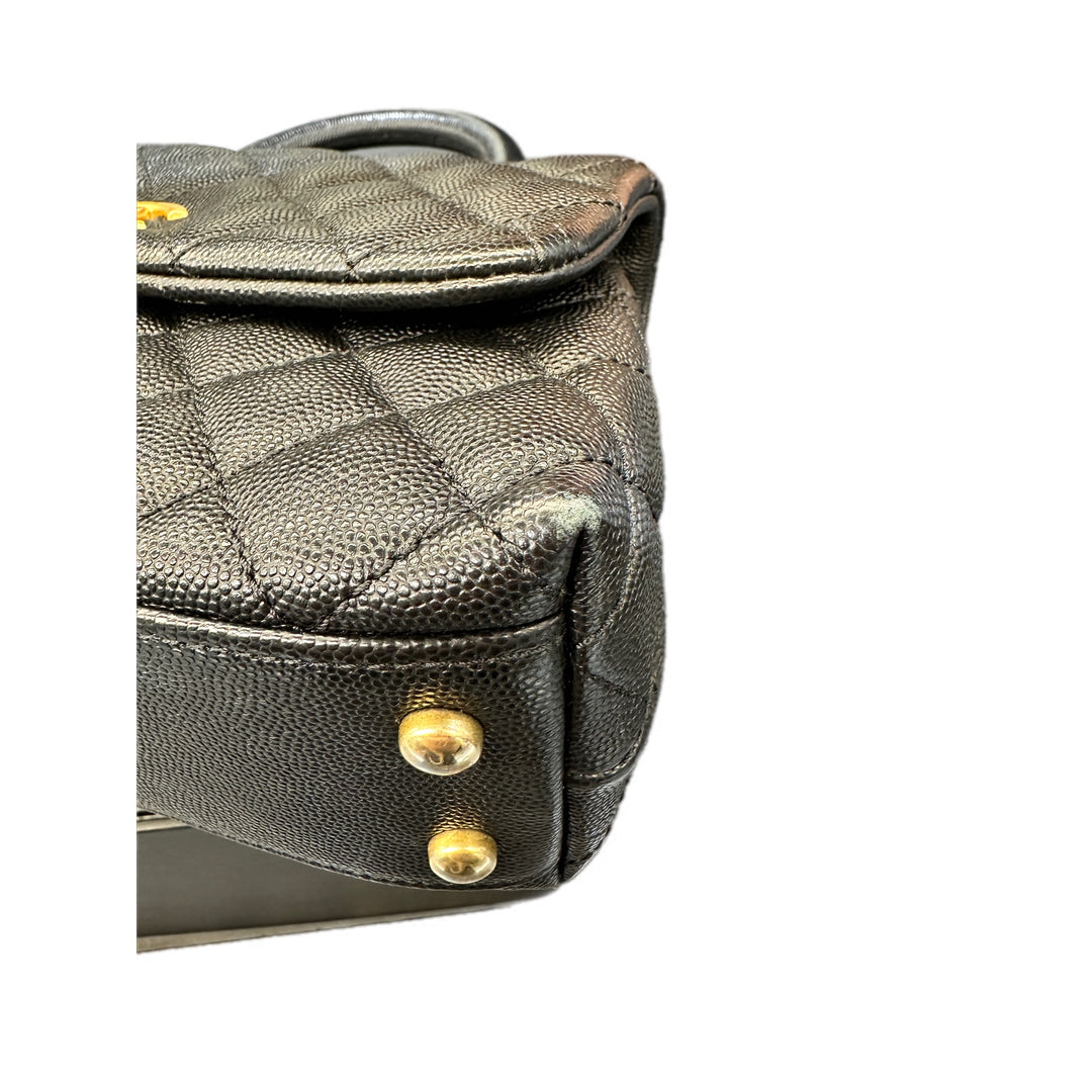Chanel Coco Handle Small Black Caviar GHW Bag