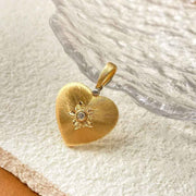 Natural White Diamond Heart Necklace 18K D0.05ct