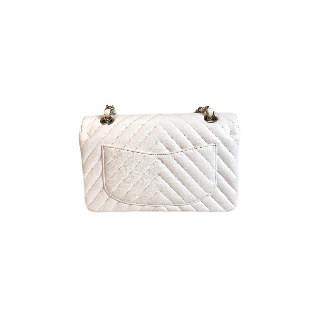 Chanel Classic Flap Small Bag V White