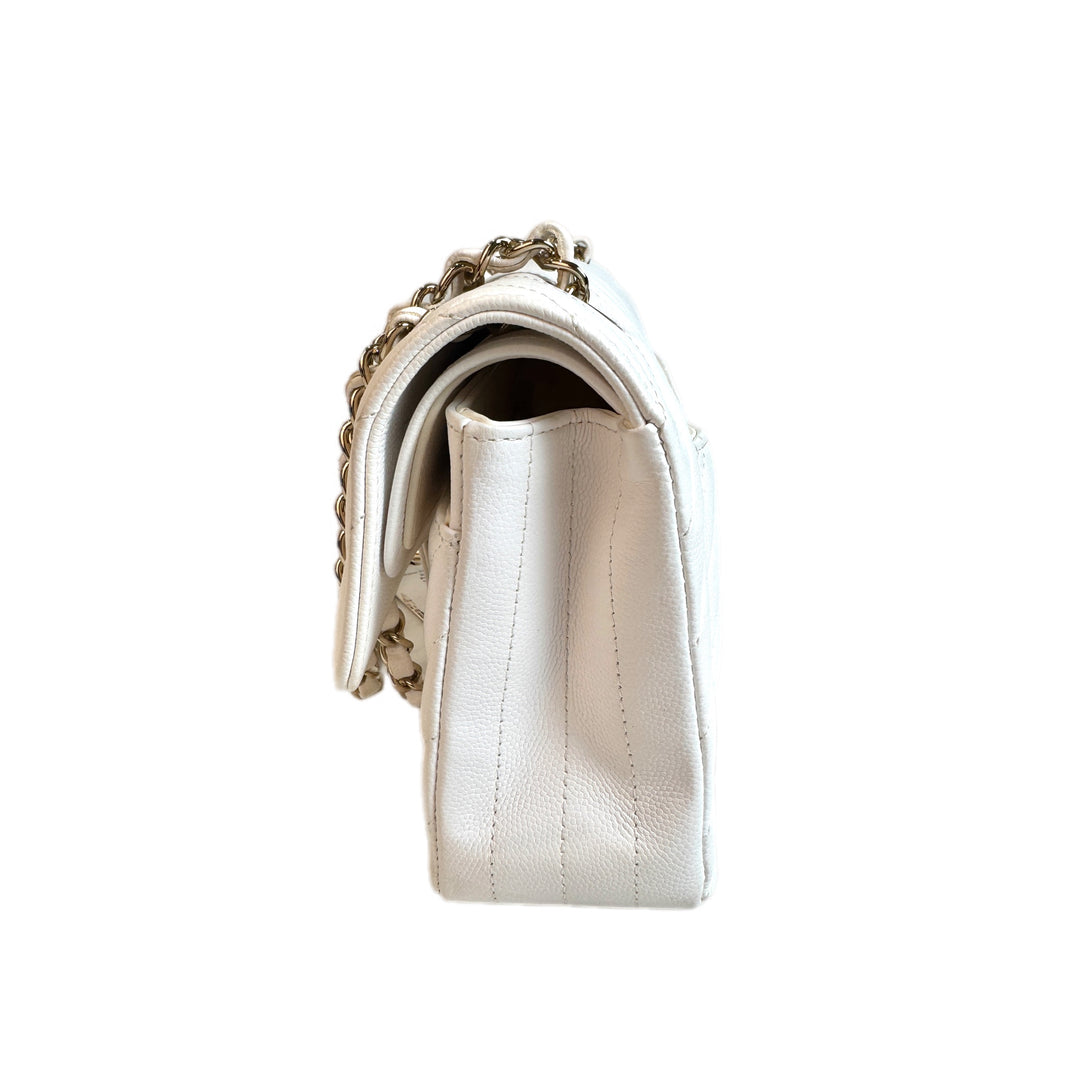 Chanel Classic Flap Small Bag V White