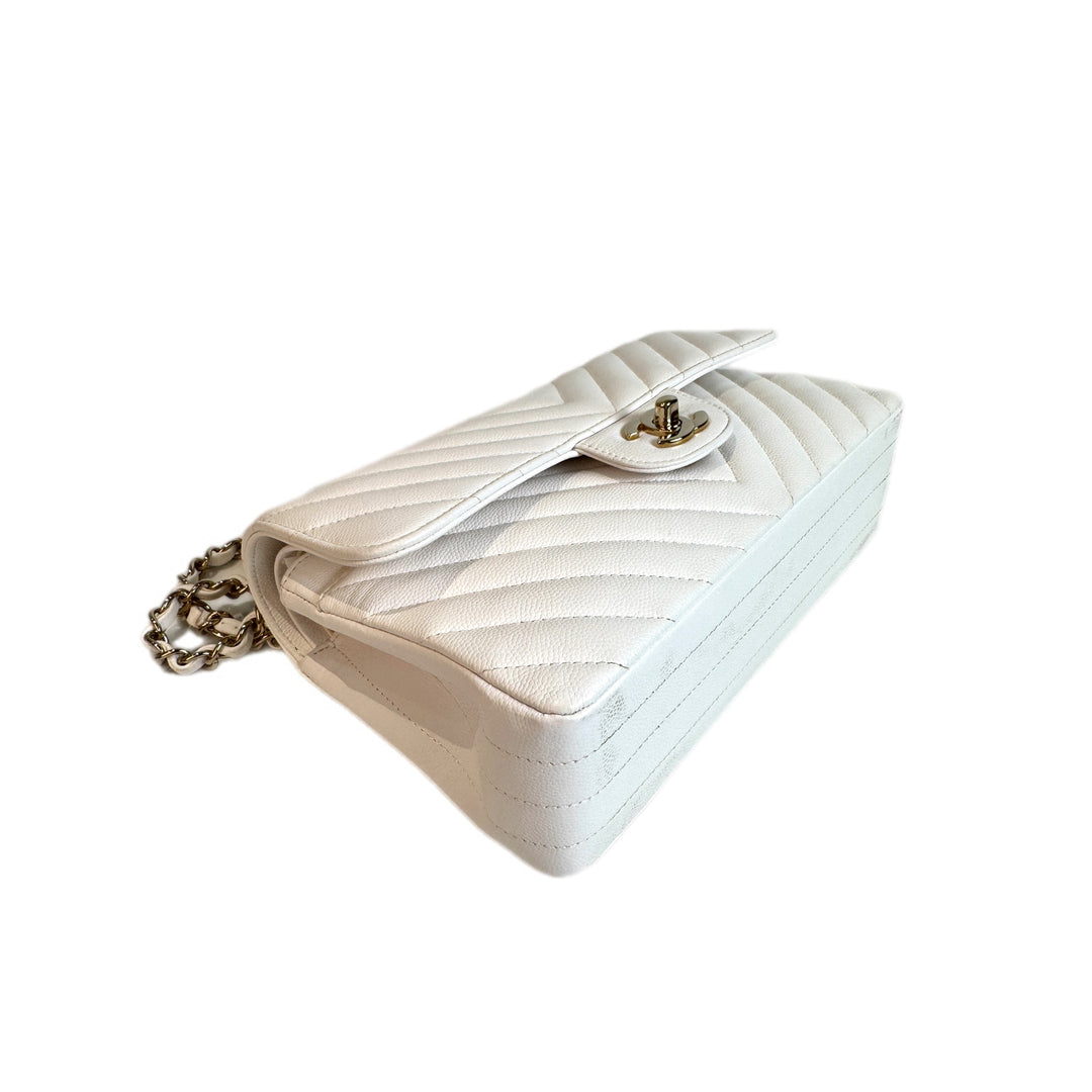 Chanel Classic Flap Small Bag V White