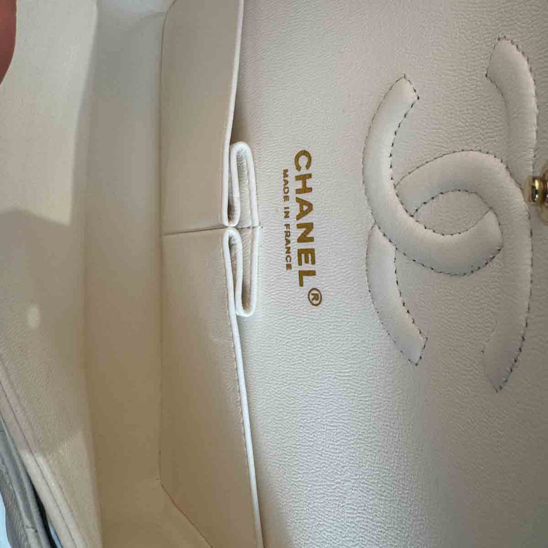 Chanel Classic Flap Small Bag V White