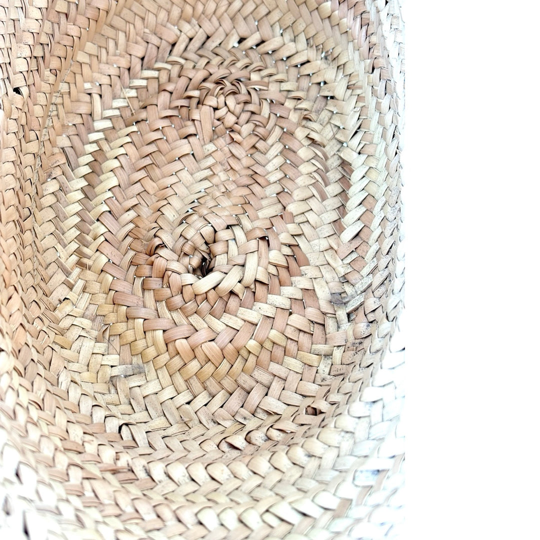 Loewe Basket Bag In Palm Leaf And Calfskin