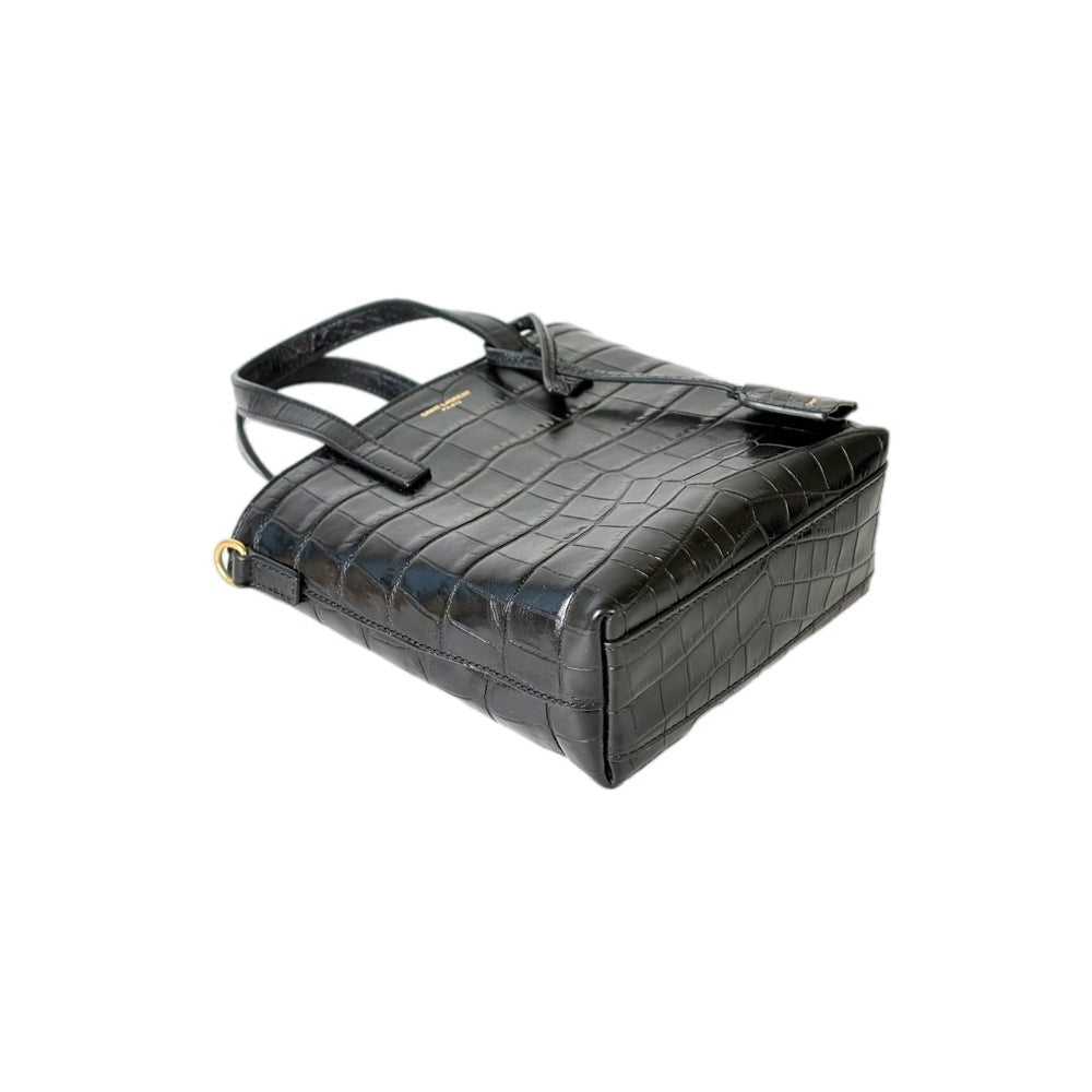 Saint Laurent Toy Shopping Tote Bag Croc-Embossed