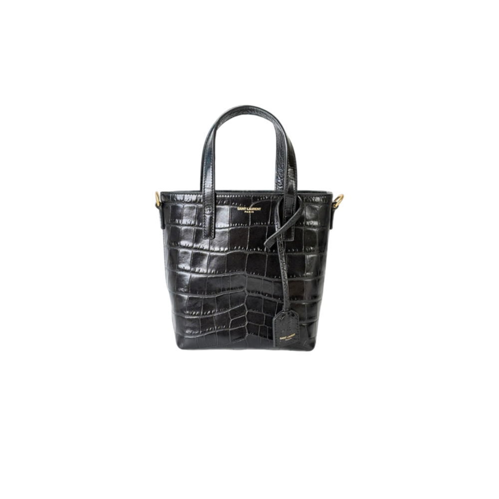 Saint Laurent Toy Shopping Tote Bag Croc-Embossed