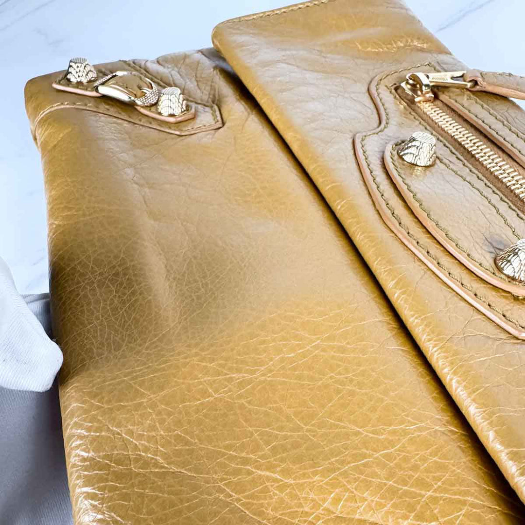 Balenciaga Yellow City Clutch Bag