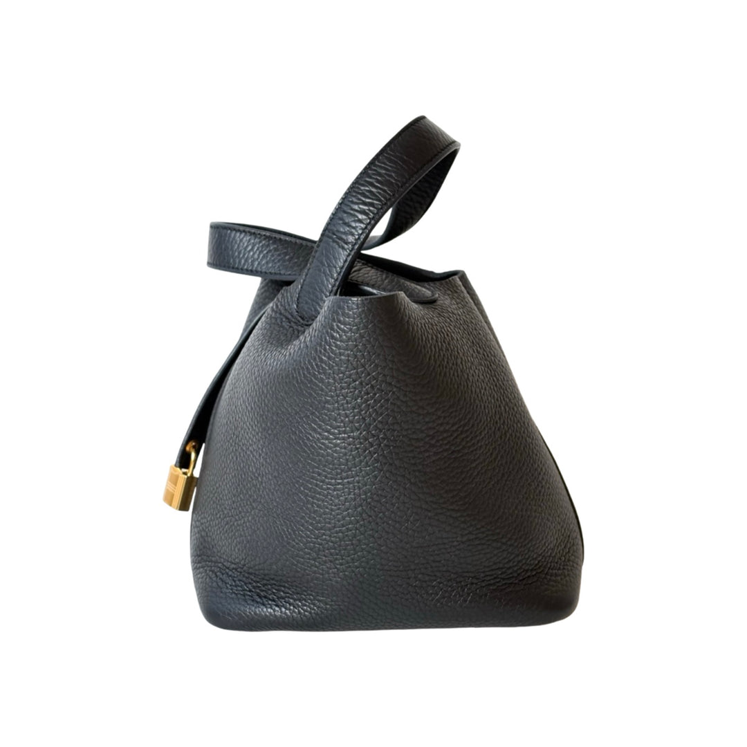 Hermes Picotin 18 Black Bag Gold TC
