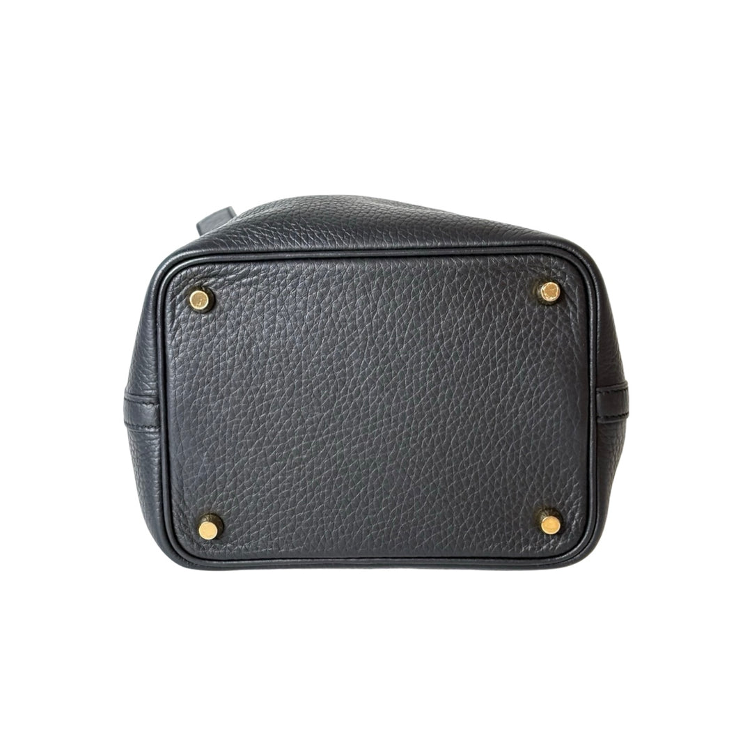 Hermes Picotin 18 Black Bag Gold TC