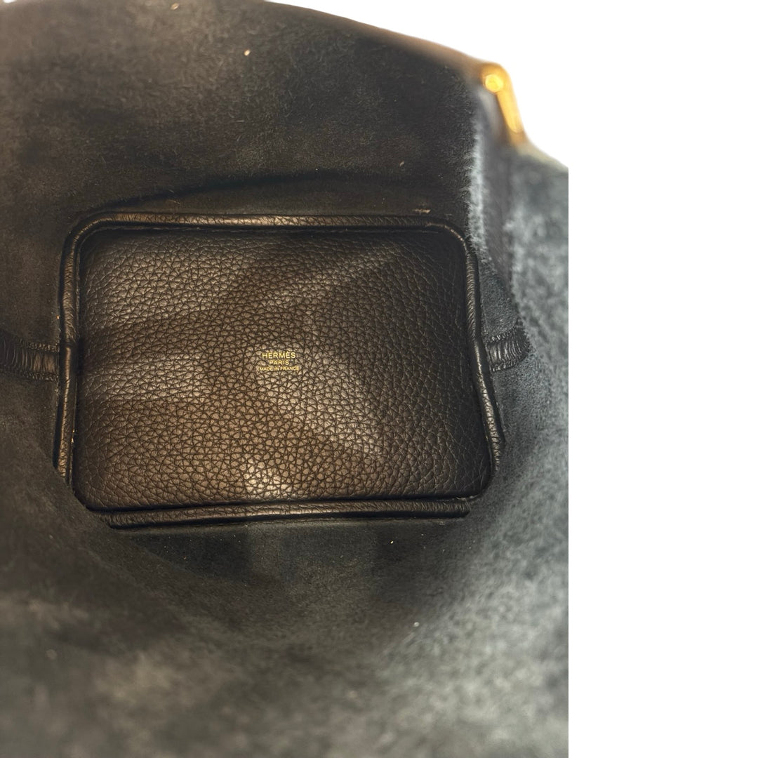 Hermes Picotin 18 Black Bag Gold TC