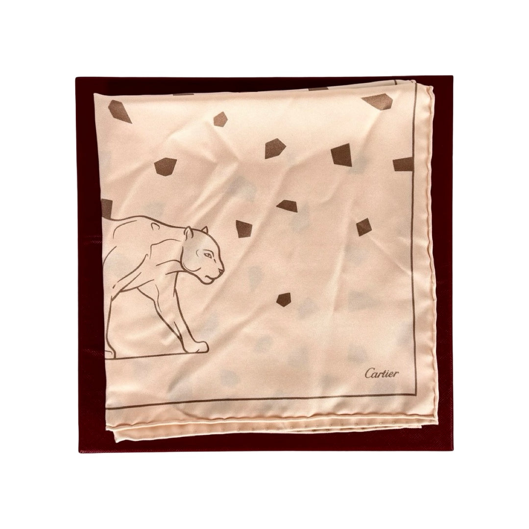 Cartier Silk Scarf Panther 45cm