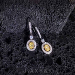 Yellow Diamond Oval Hoop Earring 18K White Gold - Jiaxyk