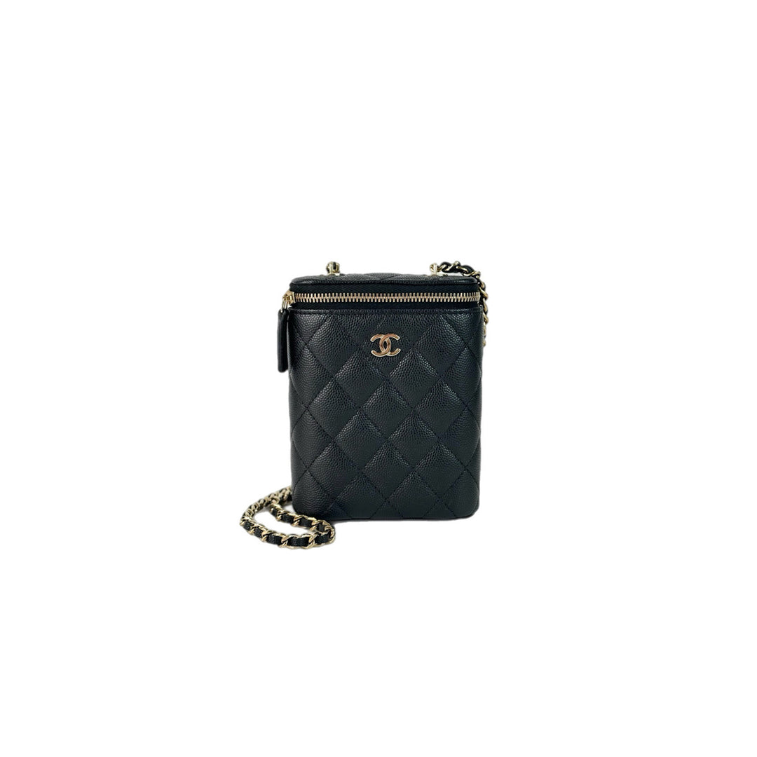 Chanel Black Vertical Box Chain Bag