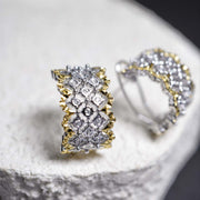 Silver 925 Buccellati Style Stud Earring