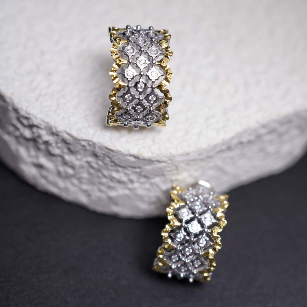 Silver 925 Buccellati Style Stud Earring