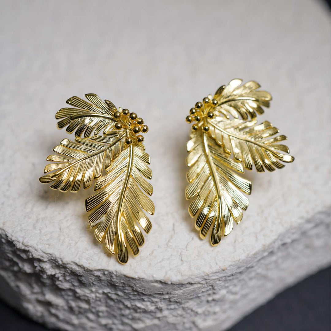 Silver 925 Bud With Leaf Stud Earrings