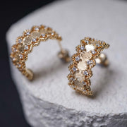 Silver 925 Wavy Earrings, Made in Italy 6.5g