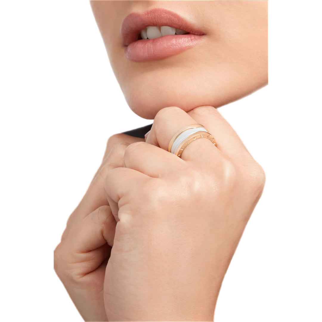 Bvlgari B Zero1 Ring Ceramic White 48#