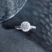 Natural White Diamond Round Ring D0.60ct d0.45ct,18K