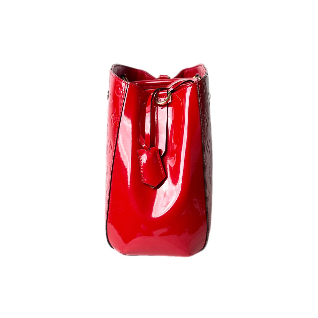 Louis Vuitton Montaigne MM Red Patent Leather