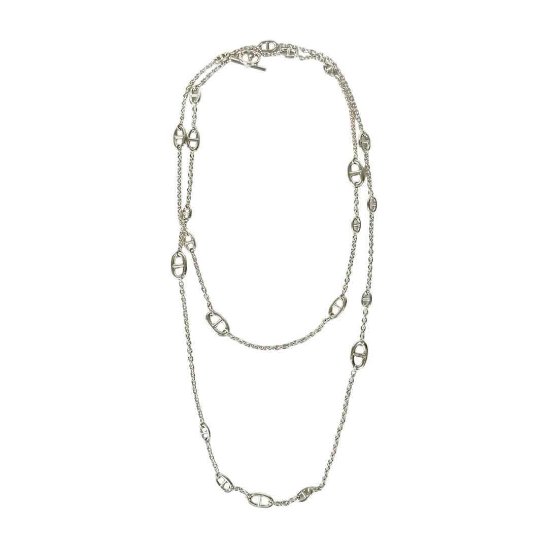 Hermes Farandole Silver Long Necklace 160cm