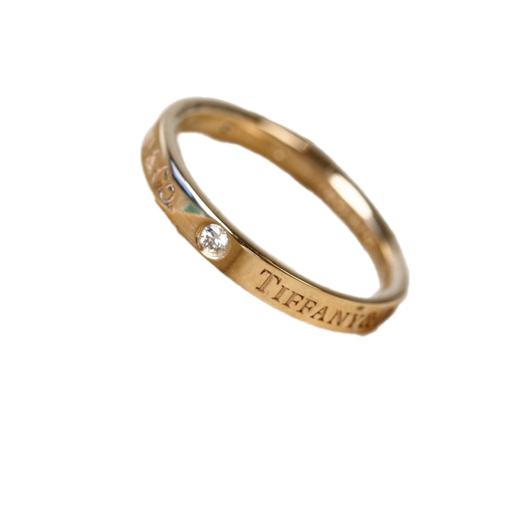 Tiffany Wedding Band 18K Rose Gold 3 Diamonds