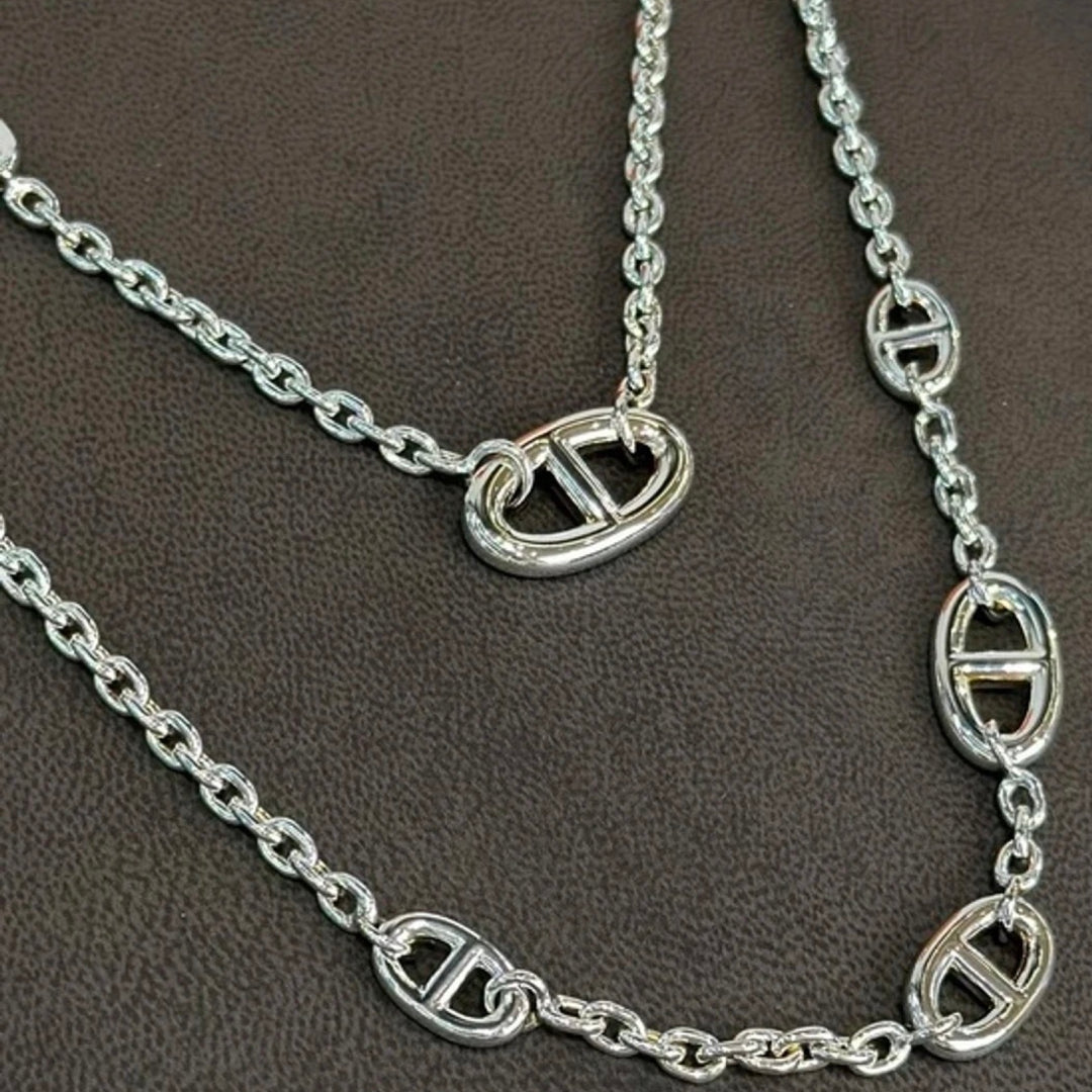 Hermes Farandole Silver Long Necklace 160cm