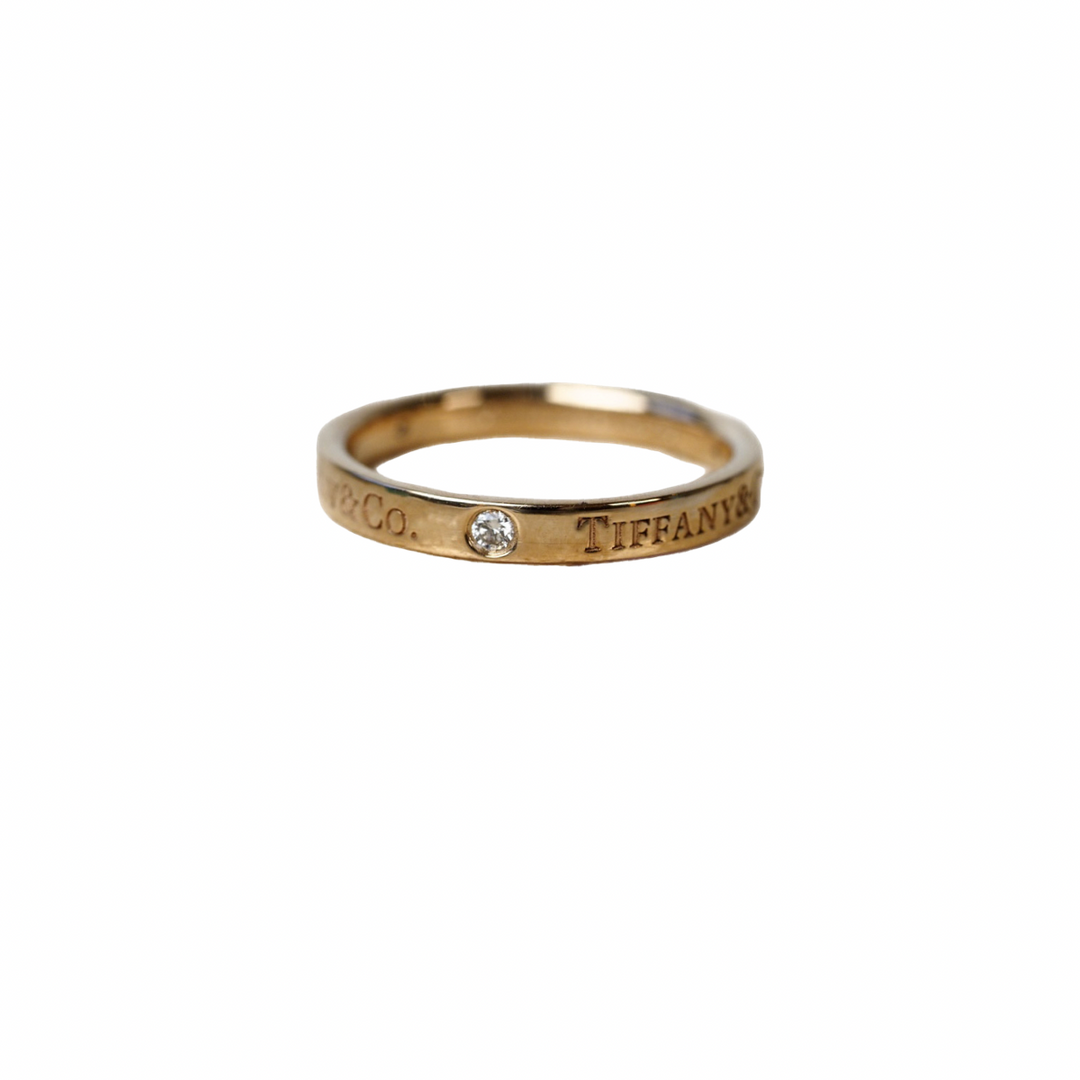 Tiffany Wedding Band 18K Rose Gold 3 Diamonds