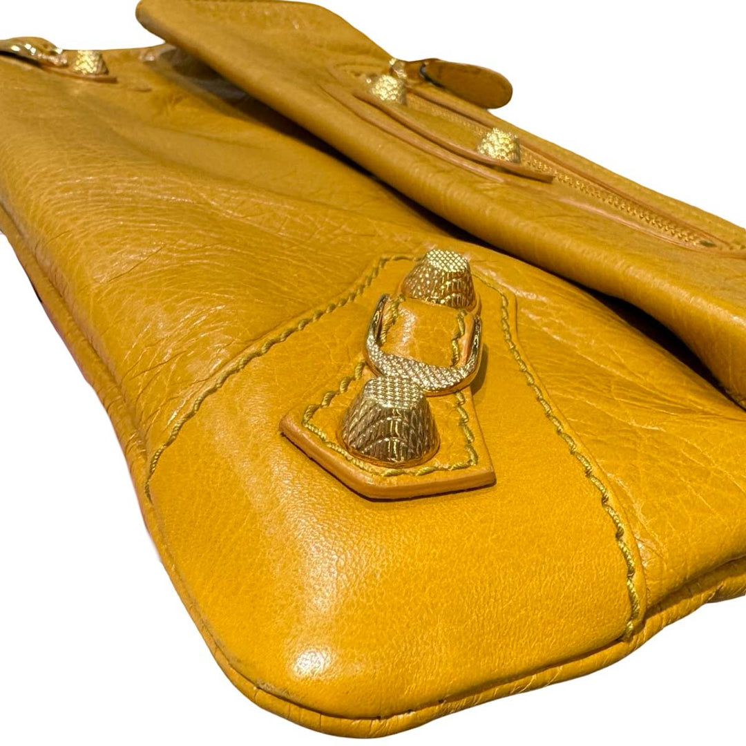 Balenciaga Yellow City Clutch Bag