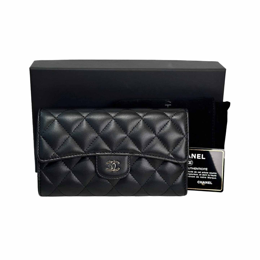 Chanel Black Long Classic Wallet