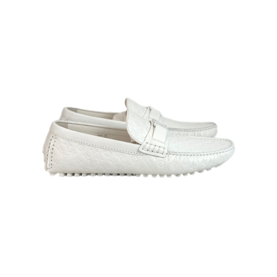 Louis Vuitton White Leather Loafer Shoes #8.5