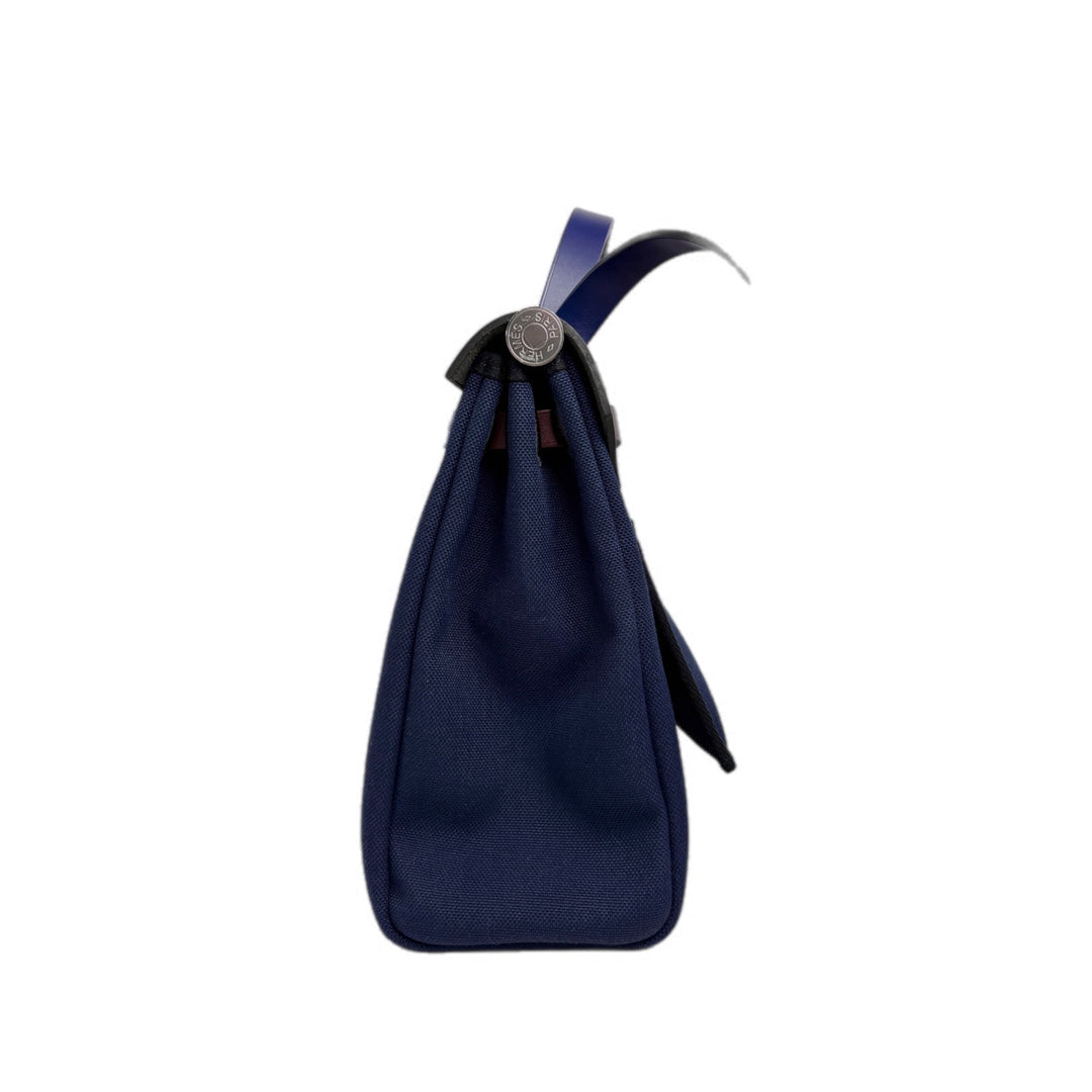Hermes Herbag Zip 31 Bag Blue/Black/Burgundy
