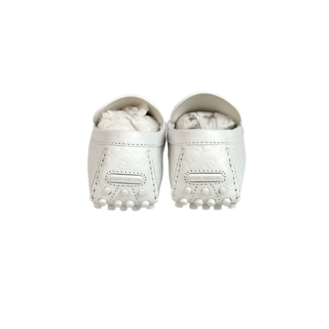Louis Vuitton White Leather Loafer Shoes #8.5