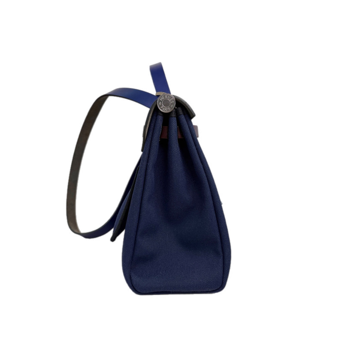 Hermes Herbag Zip 31 Bag Blue/Black/Burgundy