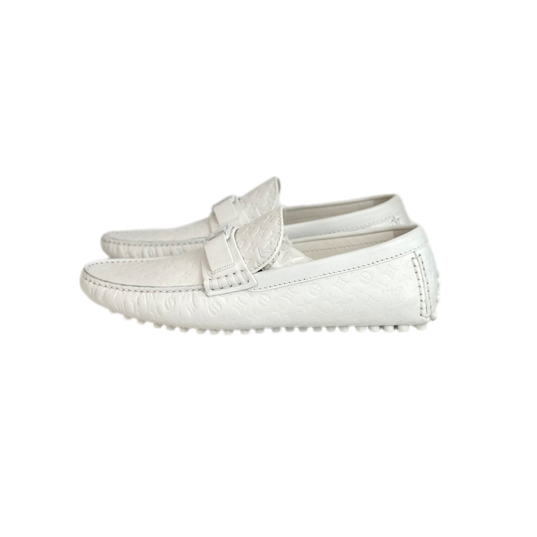 Louis Vuitton White Leather Loafer Shoes #8.5