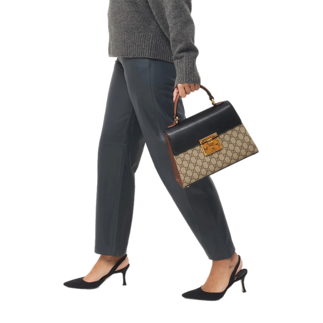 Gucci GG Supreme Padlock Bag With Top Handle